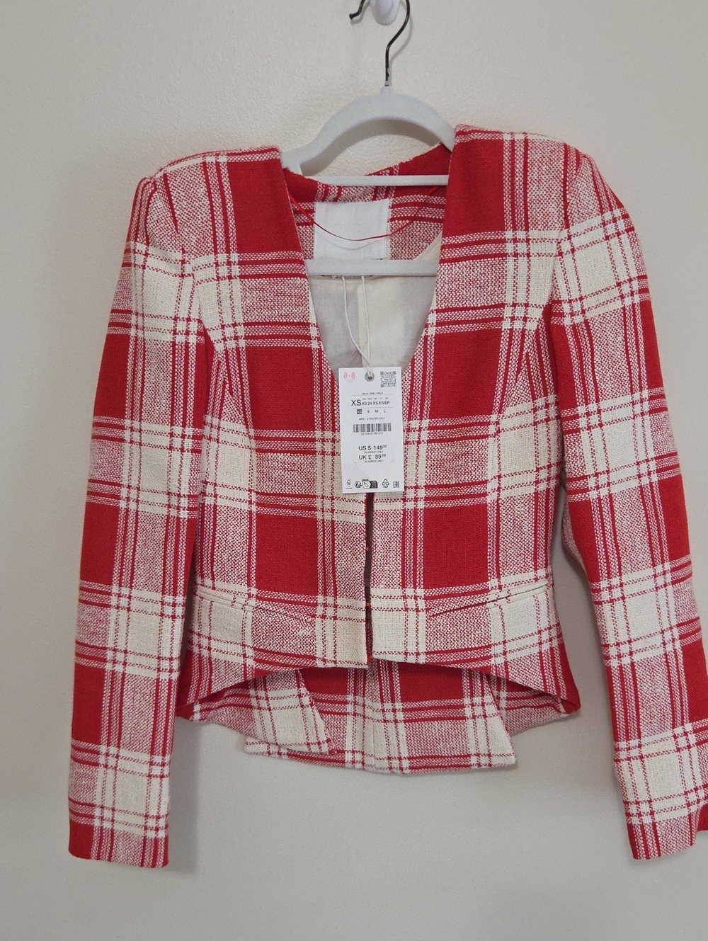 FITTED PLAID JACKET ZW COLLECTION,